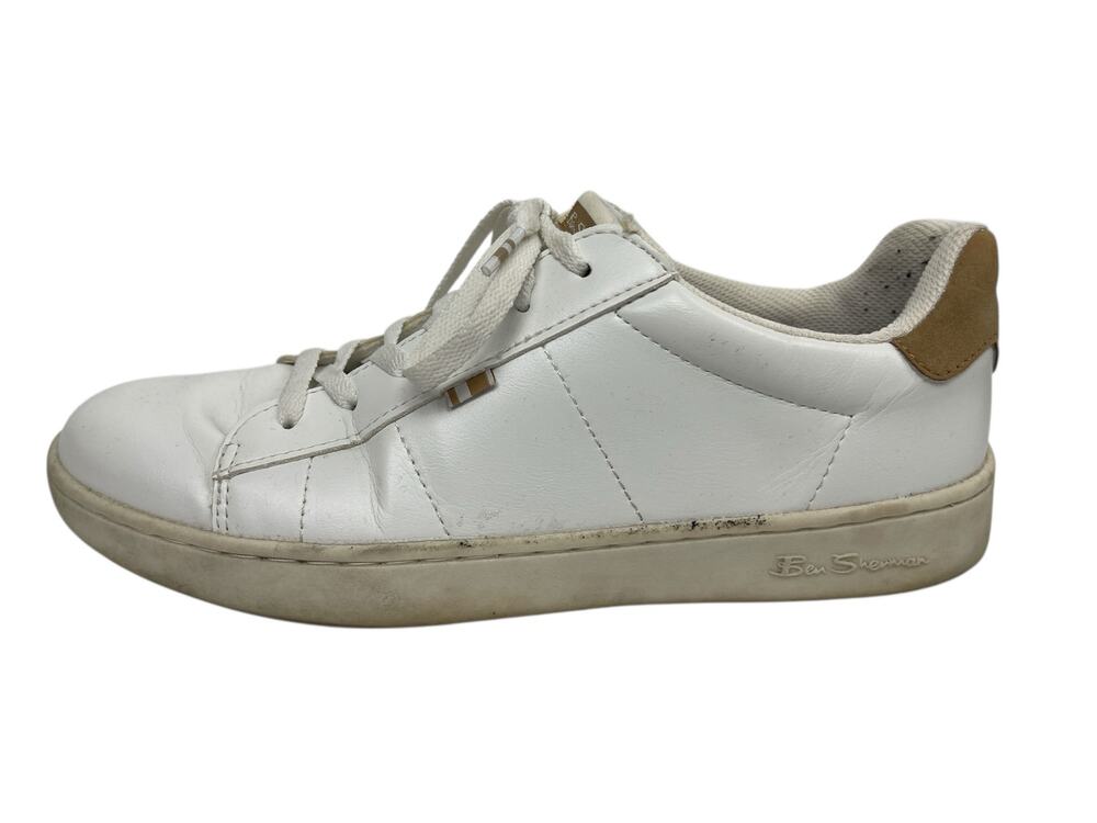 Ben Sherman Hampton White Leather Low Top Lace Up Round Toe Sneakers Shoes 10.5